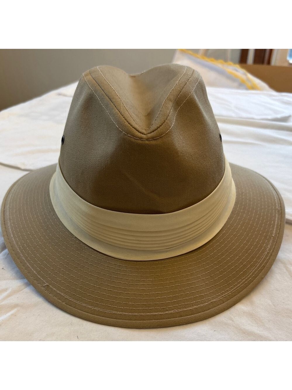Vintage Men's Dobbs Tan & Beige Fedora Hat